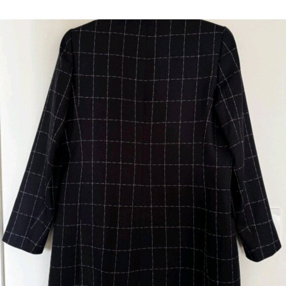 Calvin Klein long line elegant black blazer Career plaid Sophisticated jacket 8 - Picture 2 of 7